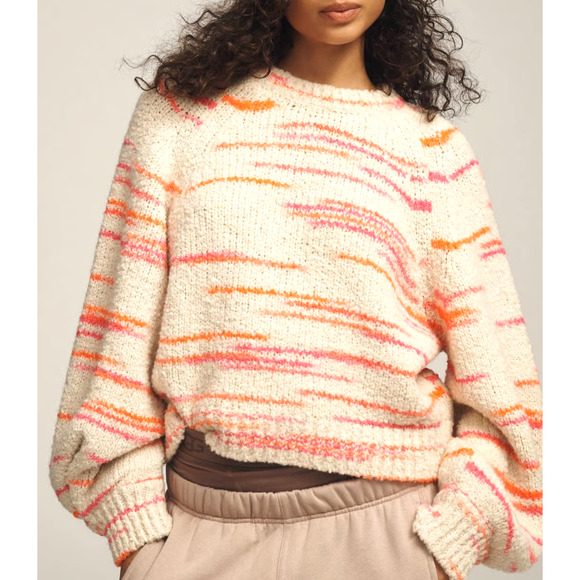 Pilcro Anthropologie Wool Blend Crew Neck Balloon Sleeve Sz M Sweater Italy EUC - Picture 2 of 11